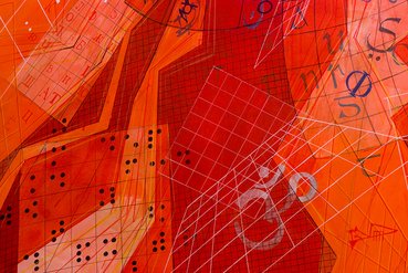 Detail view of public art murals.