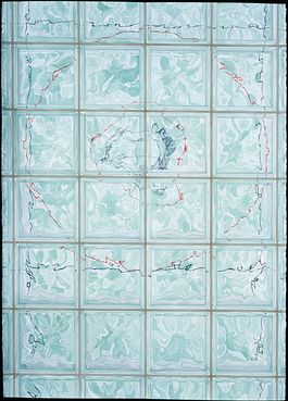 51" w x 72" h / graphite, colored pencil, water color paint, concrete dust / $2,500