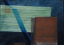 72" w x 51" h / dry pigment, rust, graphite, charcoal, colored pencil / Sold with Pylon Left at $5,000