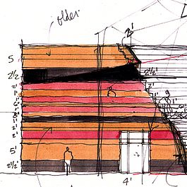 Concept sketch for Science Center Laboratory in Burlington, VT