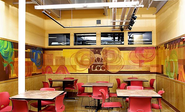 Mural in employee lounge by Vermont muralist John Anderson