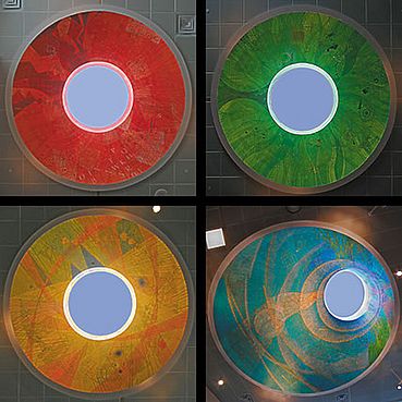 Four architectural murals make a statement at Burlington's airport.